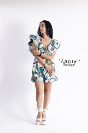 Jumpsuit Short Verde Multicolor