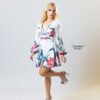 Vestido Corto con Escote V y Mangas Globo