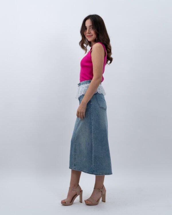 Falda Denim con Encaje