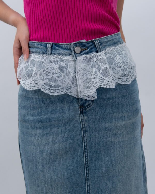 Falda Denim con Encaje