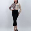 Falda Midi de Cintura Alta con Abertura Frontal