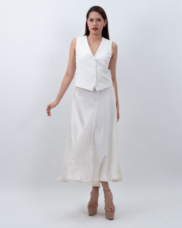 Falda Ivory Satinada Elegante