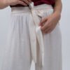 Pantalón Beige Fluido con Lazo en la Cintura