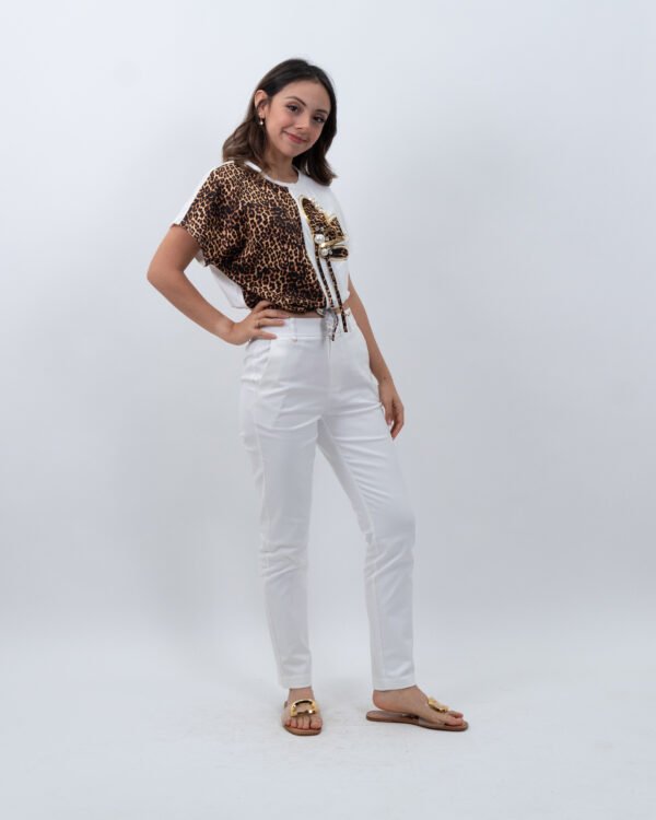 Blusa Duo Blanca / Animal Print