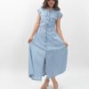 Vestido Maxi Camisero con Botones - Estilo Lino