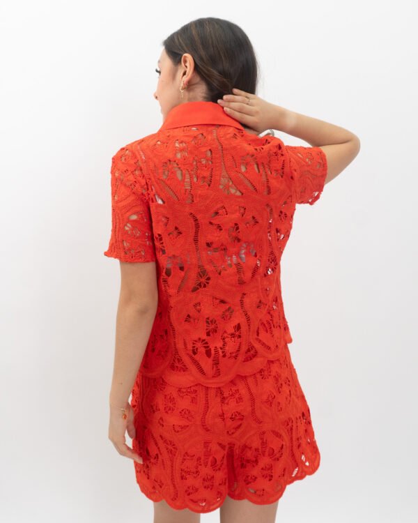 Conjunto de Short Encaje Rojo