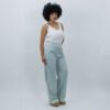 Pantalón Lino Azul - Verde Menta