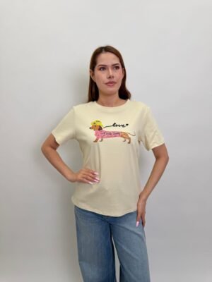 Playera Perro Salchicha Rosa