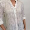 Blusa Blanca Textura Bordada