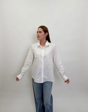 Camisa Flores Bordada