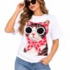 Playera Blanca Gato