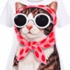 Playera Blanca Gato