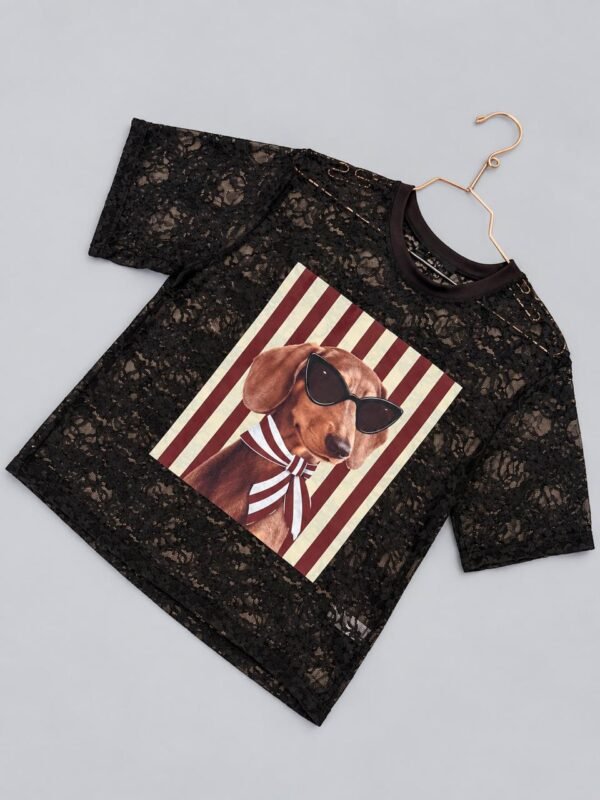 Playera Encaje Perrito