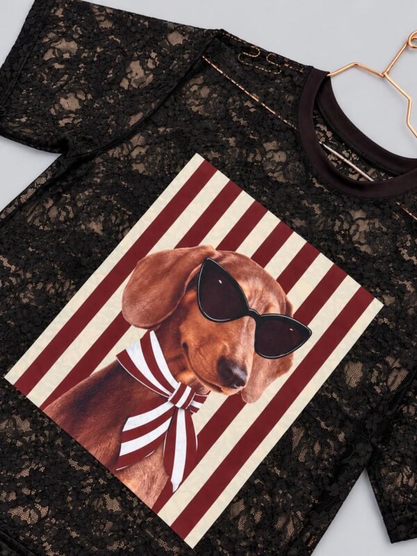 Playera Encaje Perrito