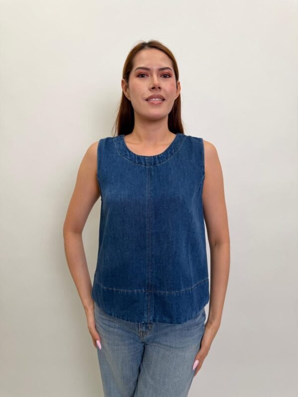 Blusa sin Mangas Denim