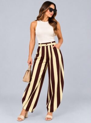 Pantalon Rayas Amarillas y Chocolate