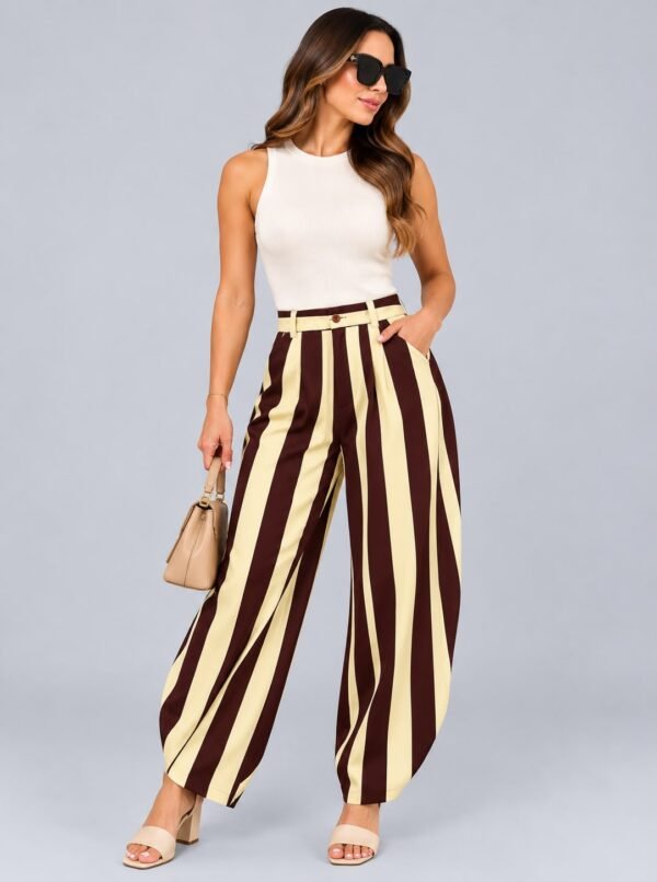 Pantalon Rayas Amarillas y Chocolate