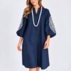 Vestido Azul Marino y Rosa