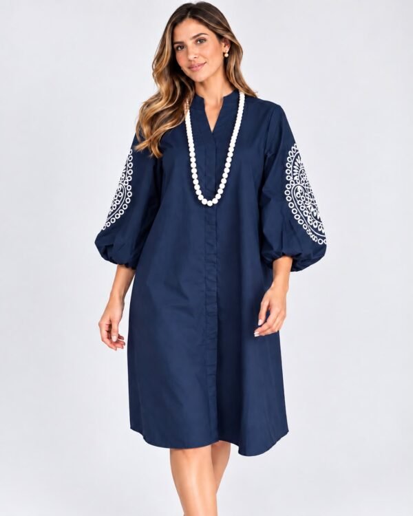 Vestido Azul Marino y Rosa