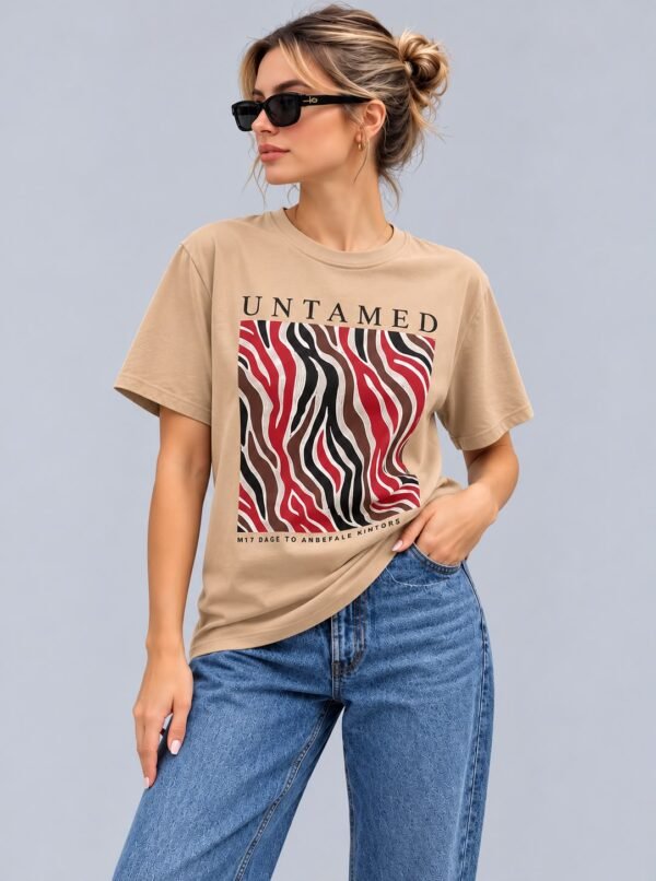 Playera Blanca y Beige