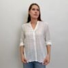 Blusa Blanca Textura Bordada