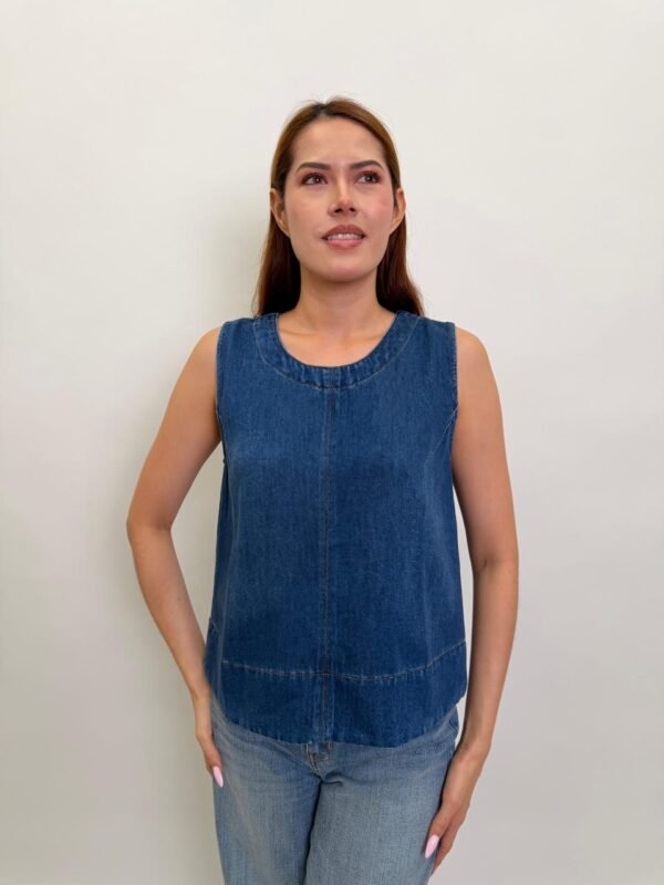 Blusa sin Mangas Denim