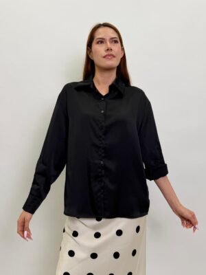 Camisa Negra Satinada