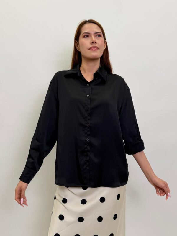 Camisa Negra Satinada