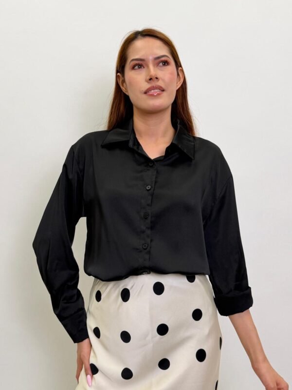 Camisa Negra Satinada