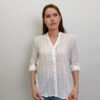 Blusa Blanca Textura Bordada