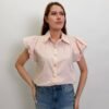 Blusa Rosa Mangas Abullonadas