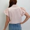 Blusa Rosa Mangas Abullonadas