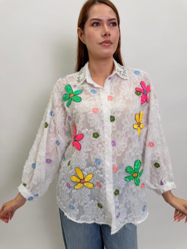 Camisa Flores Neon