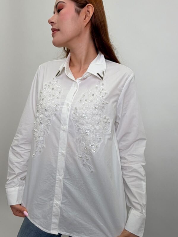 Camisa Flores Bordada