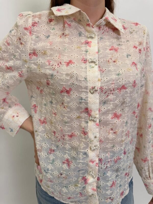 Camisa Flores Encaje
