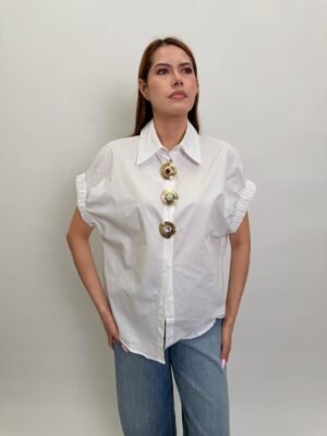 Blusa Blanca Detalle en Botones