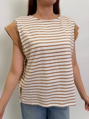 Playera Rayas Camel