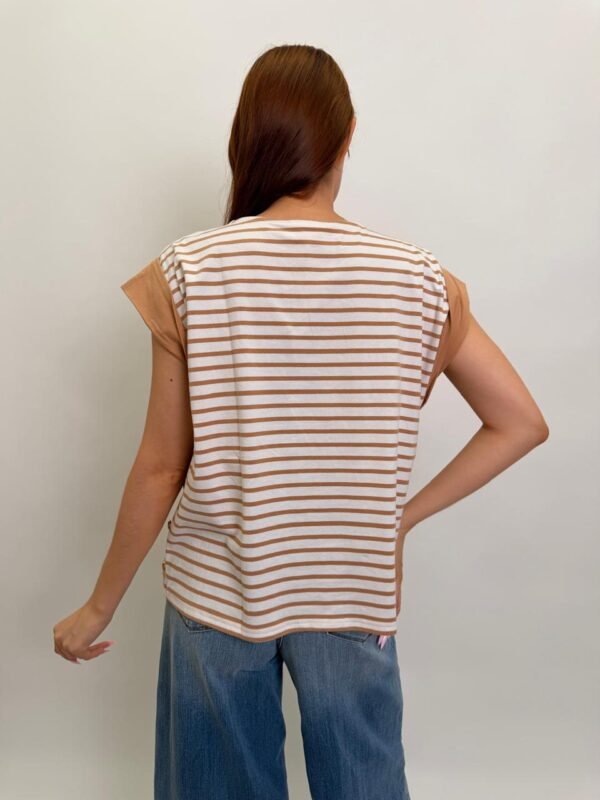 Playera Rayas Camel