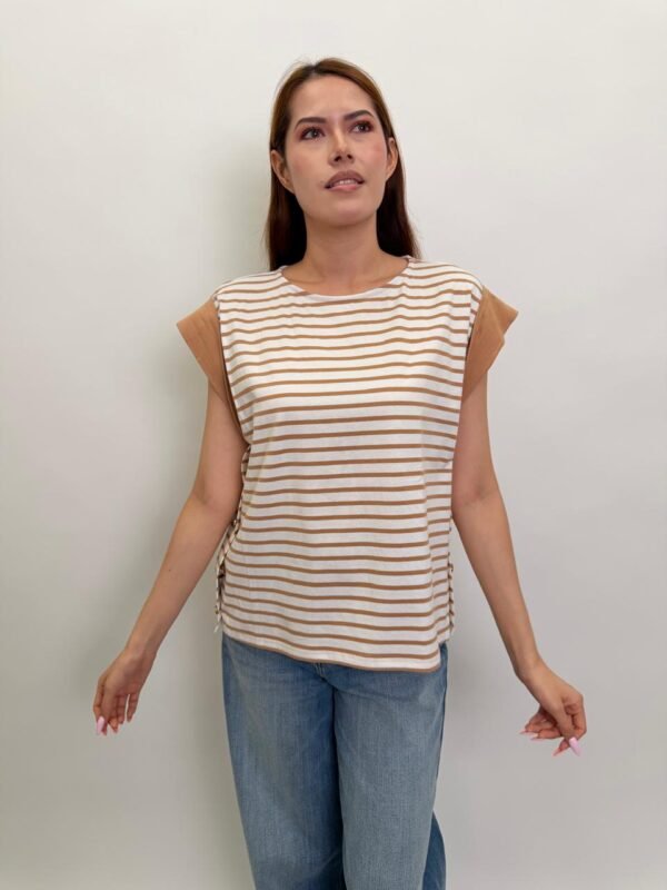 Playera Rayas Camel
