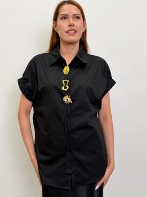 Camisa Negra Accesorios Glam
