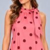 Vestido Rosa Y Café de Lunares