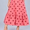 Vestido Rosa Y Café de Lunares