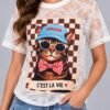 Playera Encaje Gatito