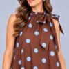 Vestido Rosa Y Café de Lunares