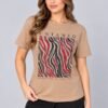 Playera Blanca y Beige
