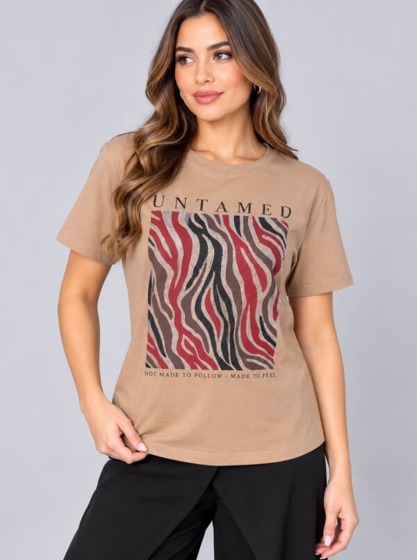 Playera Blanca y Beige