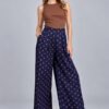 Pantalón Con Lunares Azul con Cafe