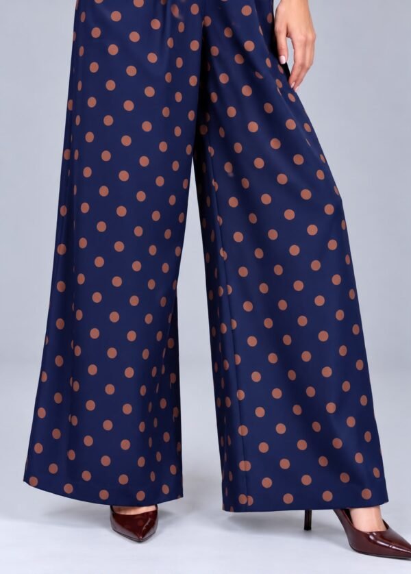 Pantalón Con Lunares Azul con Cafe