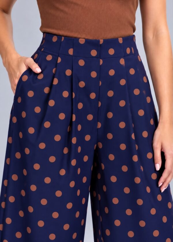 Pantalón Con Lunares Azul con Cafe