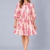 Vestido Beige Con Rosa